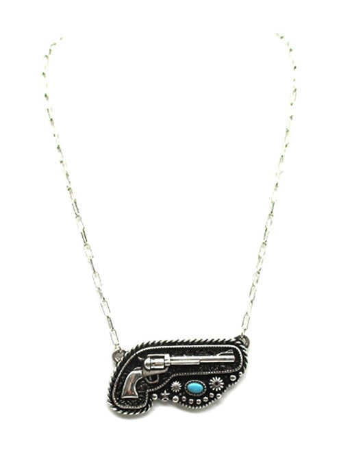 Western Pistol Turquoise Necklace
