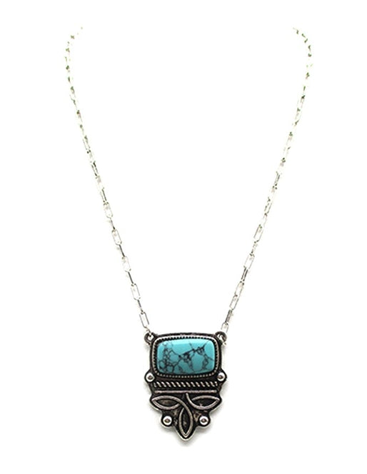 Western Boot Stitch Turquoise Necklace