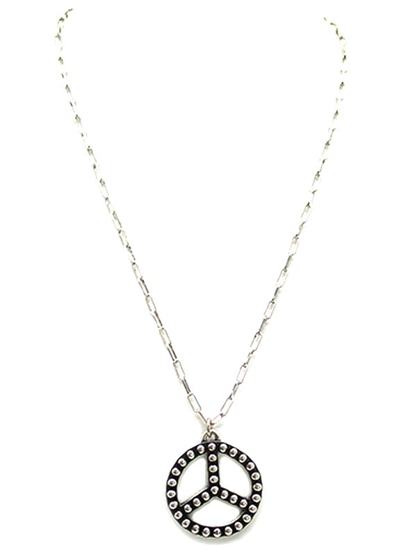 Western Peace Sign Bubble Necklace