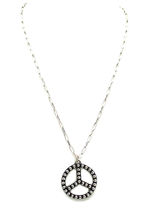 Western Peace Sign Bubble Necklace