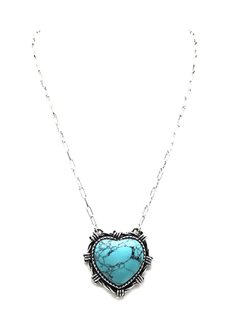 Western Turquoise Heart Necklace