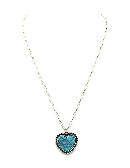 Western Turquoise Heart Necklace