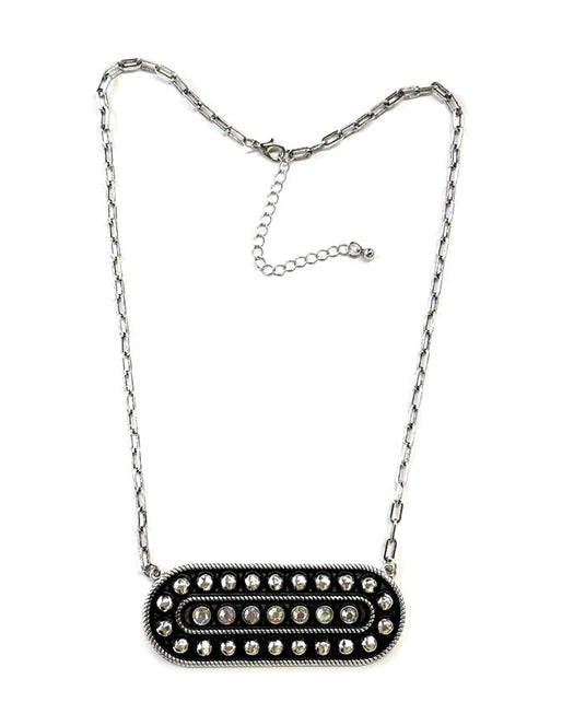 Western Long Oval Concho Necklace