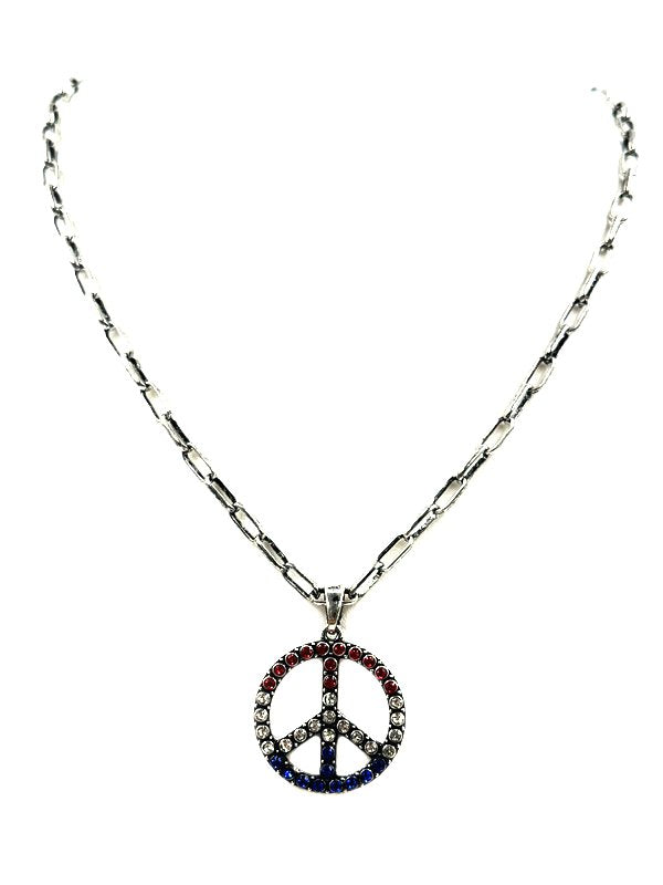 USA Peace Sign Necklace