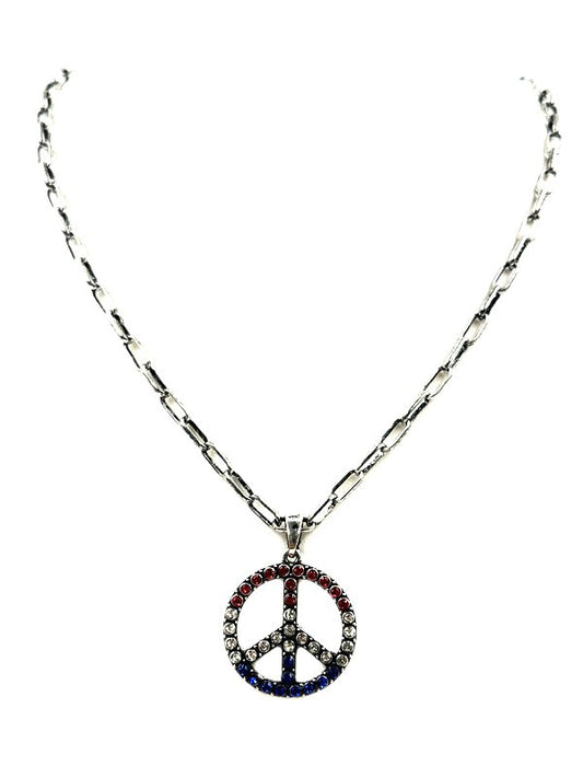 USA Peace Sign Necklace