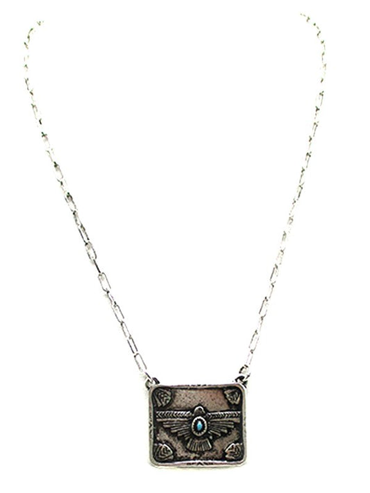 Western Thunderbird Metal Plate Necklace