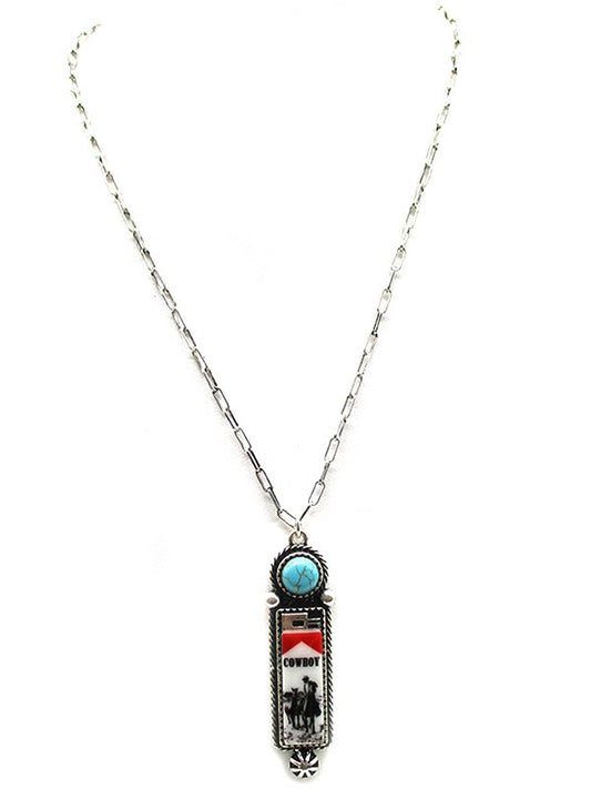 Western Cowboy Lighter Turquoise Necklace