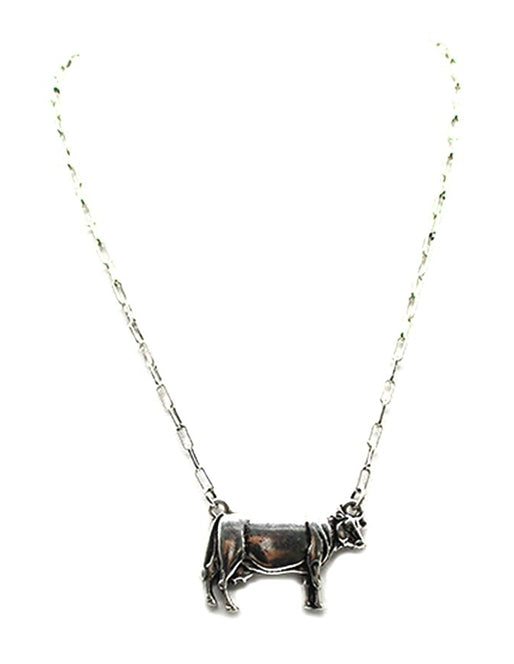 Western Metal Cow Necklace