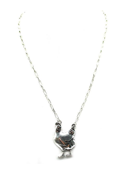 Western Metal Rooster Necklace