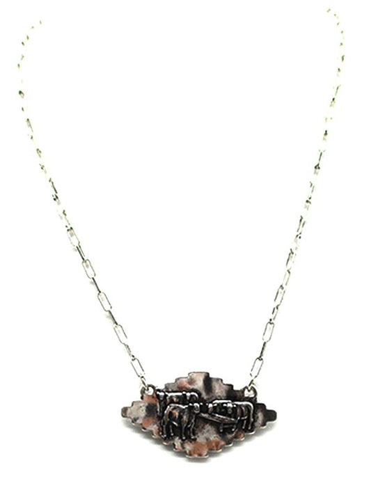 Western Geometric Cows Necklace