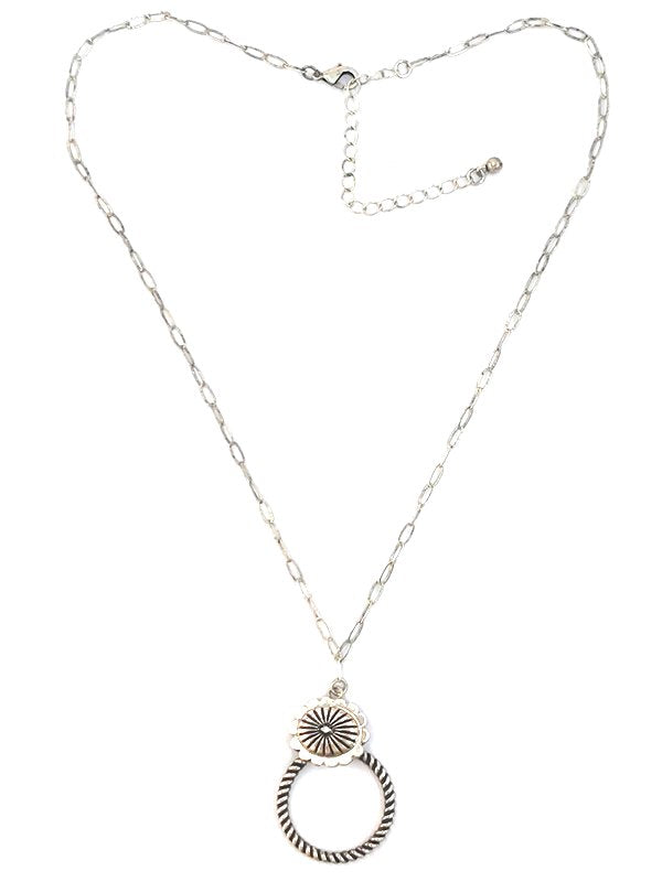 Western Concho Ring Necklace