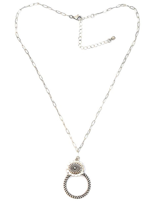 Western Concho Ring Necklace