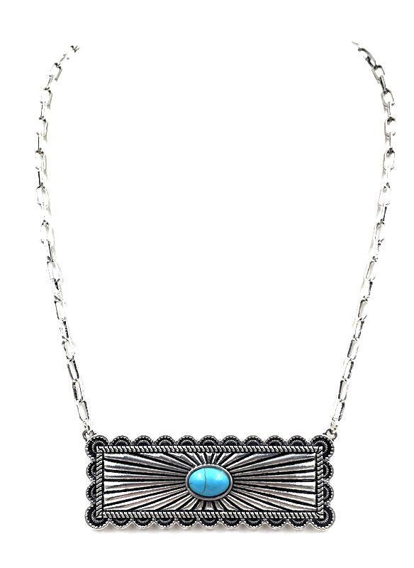 Western Metal Plate Necklace