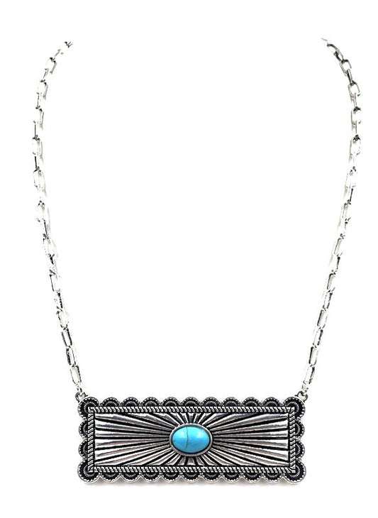 Western Metal Plate Necklace
