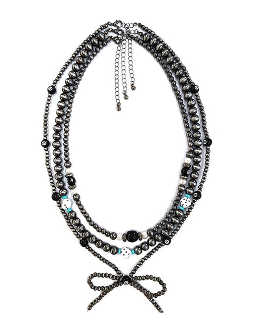 Western 3Layered Navajo Pearl Multi Theme Necklace