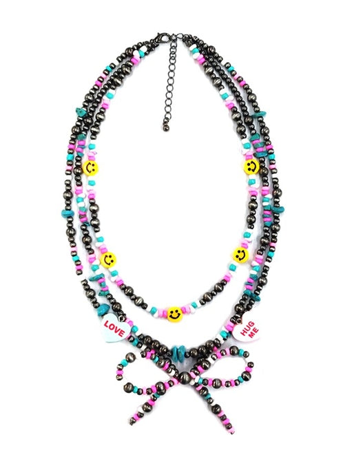 Western 3Layered Navajo Pearl Multi Theme Necklace