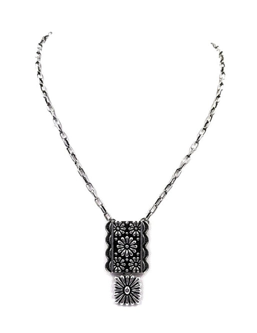 Western Flower Concho Dangle Necklace