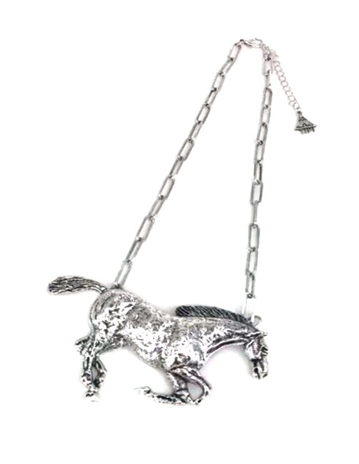Western Metal Running Horse Necklace