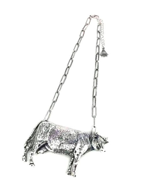 Western Metal Cow Necklace