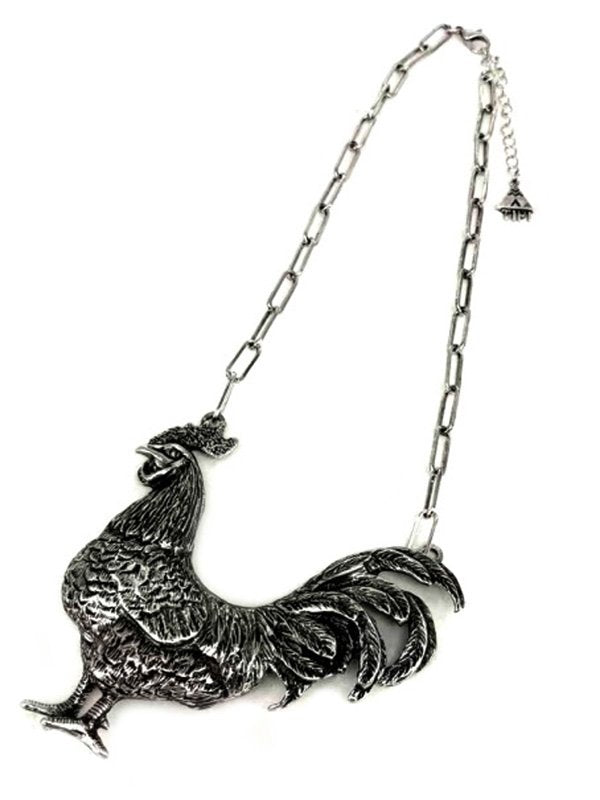 Western Rooster Metal Necklace