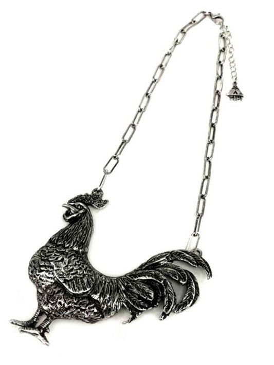 Western Rooster Metal Necklace