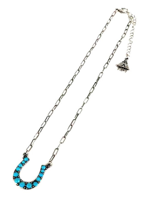 Western Horse Shoe Turquoise Necklace