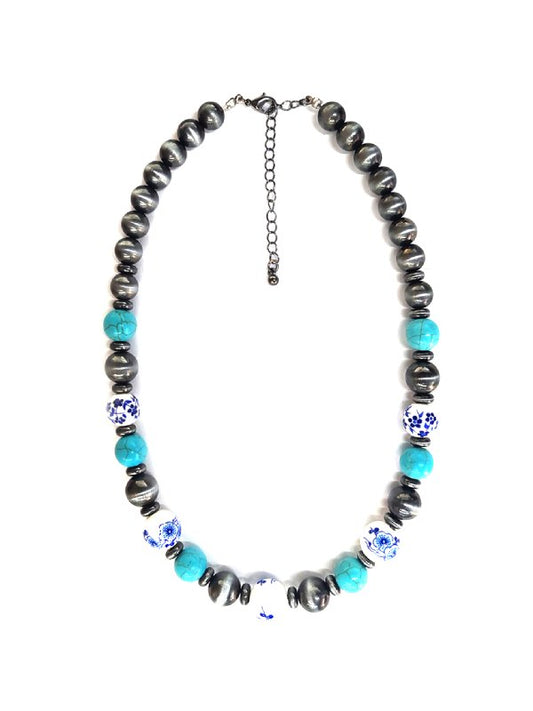 Western Navajo Ceramic Pearl Necklace