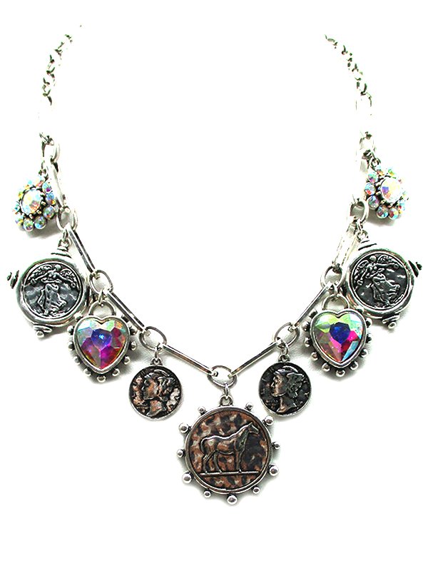 Western Horse Coin Charm Necklace