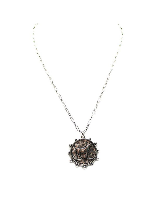 Western Horse Coin Necklace