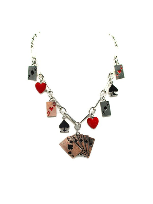 Poker Theme Charm Necklace