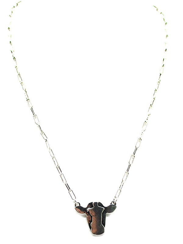 Western Cow Head Necklace