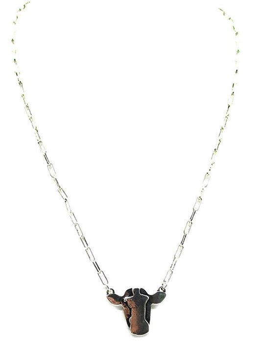 Western Cow Head Necklace