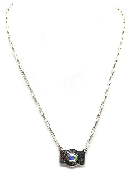 Western Belt Buckle Necklace