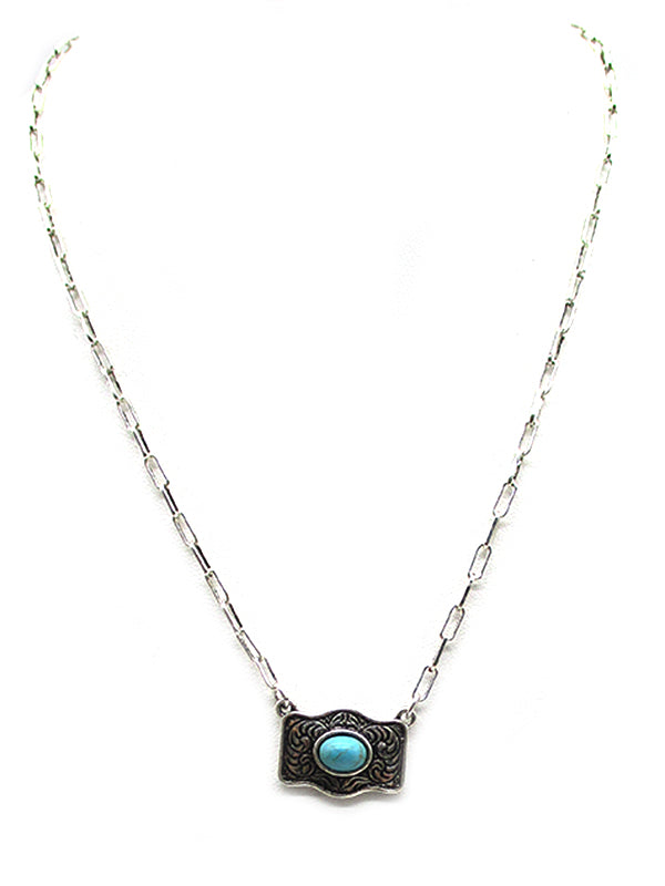 Western Belt Buckle Necklace