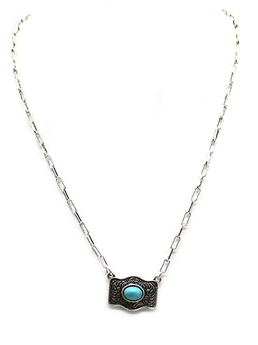 Western Belt Buckle Necklace