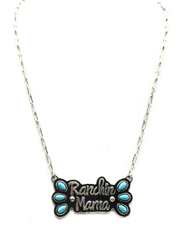 Western Ranchin mama Turquoise Necklace
