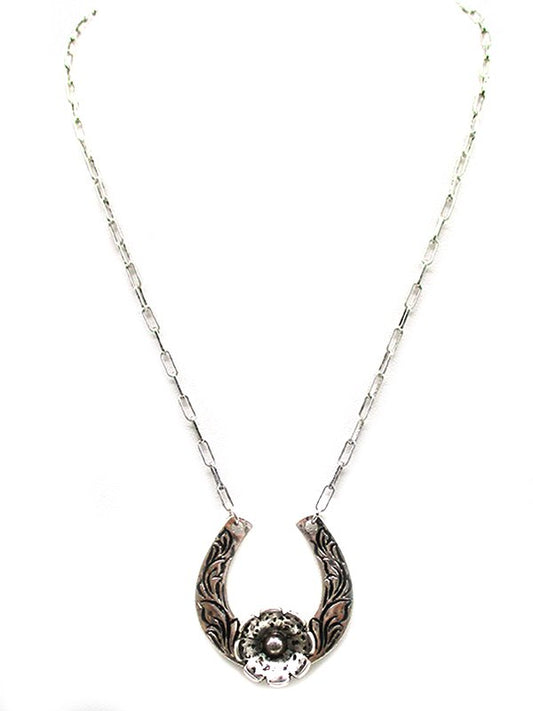 Western Horseshoe Flower Necklace