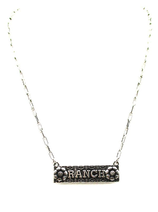 Western Ranch Flower Bar Necklace