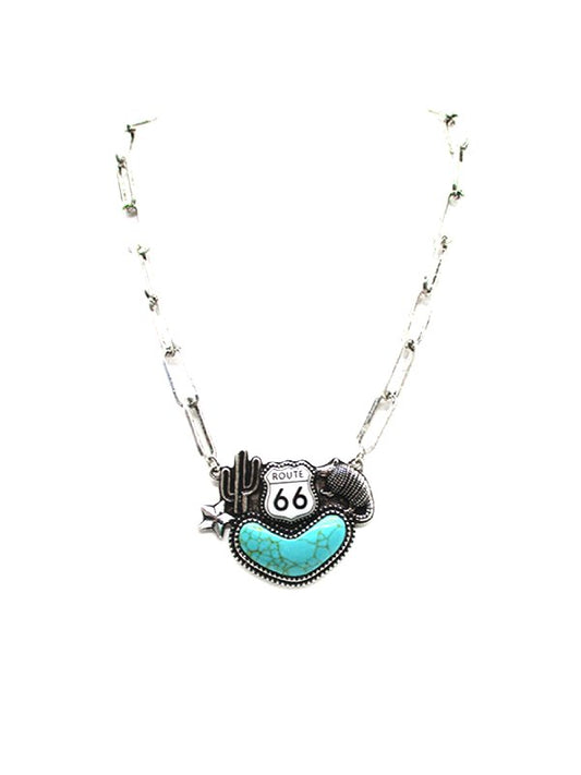 Western Route 66 Turquoise Necklace
