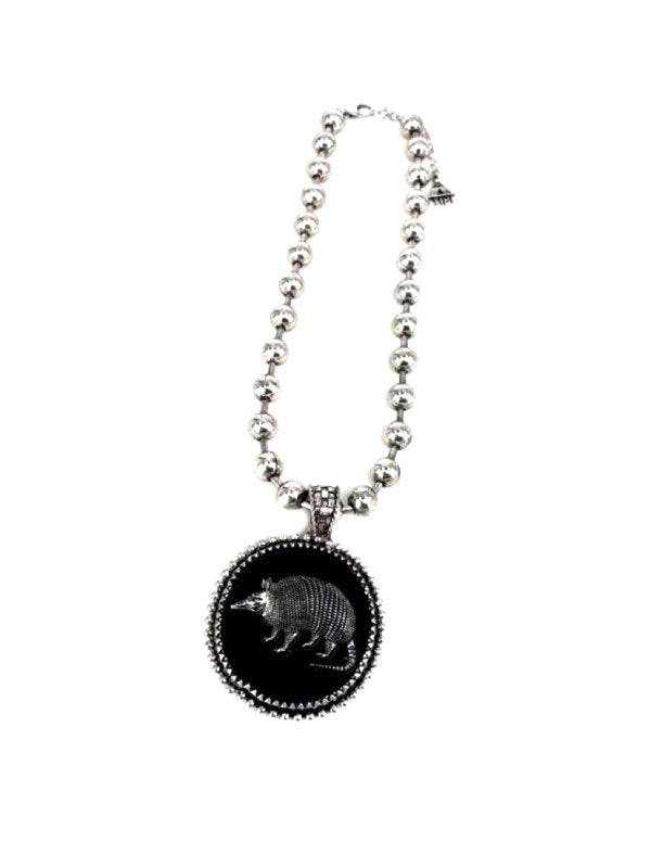 Western Armadillo Pendant Ball Chain Necklace