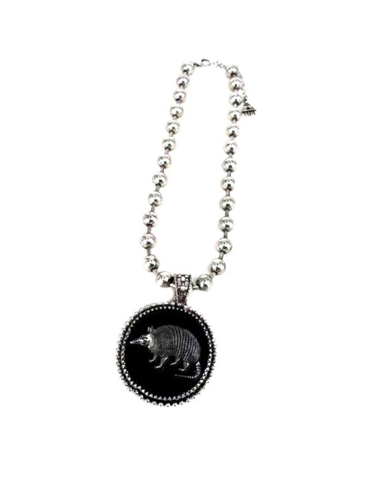 Western Armadillo Pendant Ball Chain Necklace