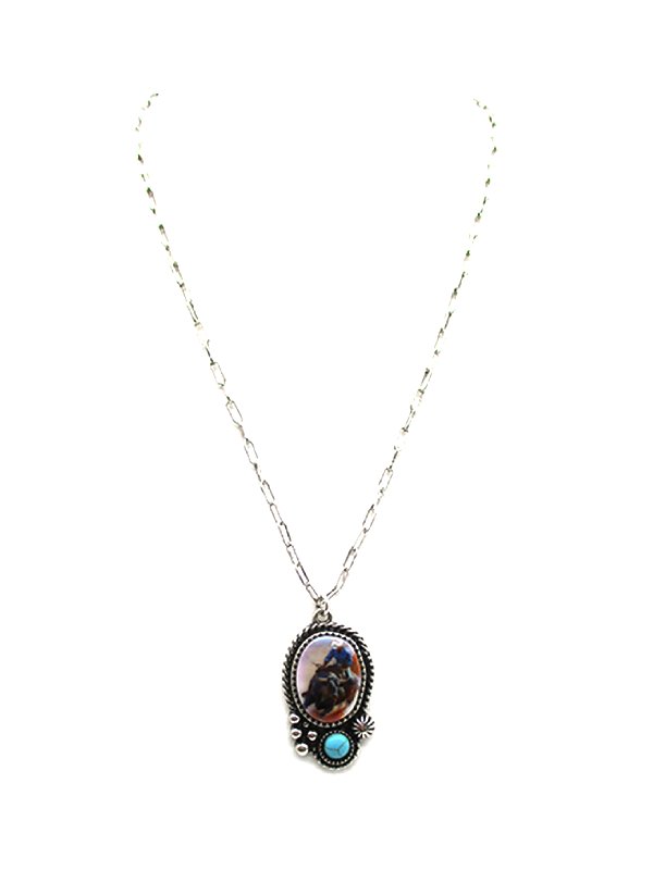 Western Portrait Pendant Necklace