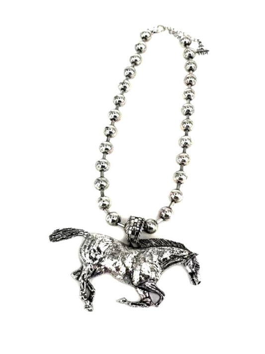 Western Running Horse Ball Chain Necklace
