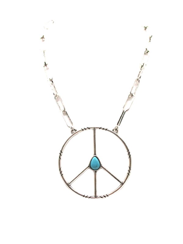 Western Large Peace Sign Necklace