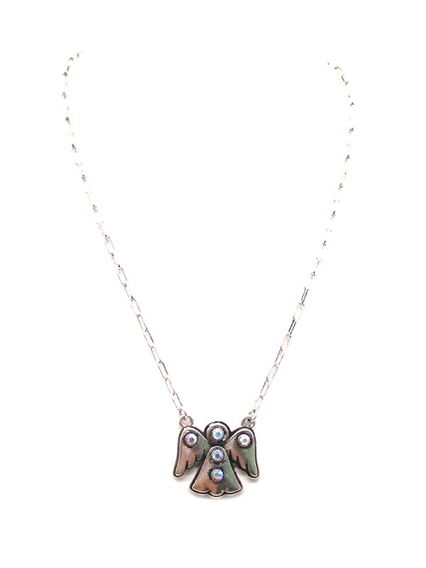 AB Stone Angel Pendant Necklace