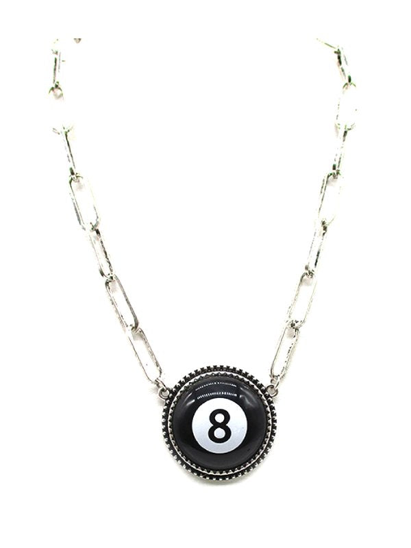 8 Ball Pendant Necklace