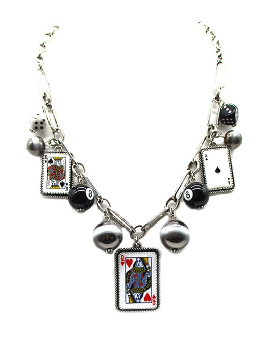 Western Casino Theme Charm Necklace