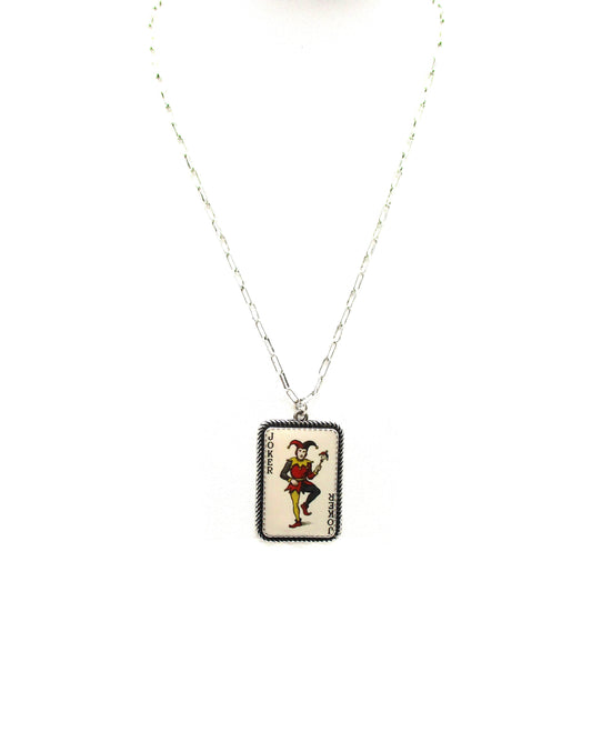 Western Vintage Joker Card Pendant Necklace