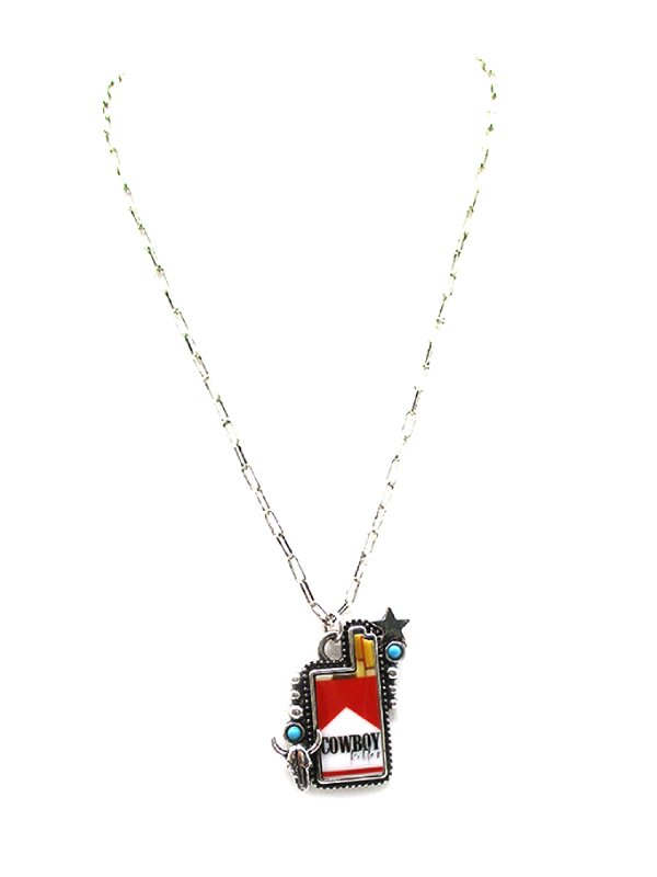 Western Cowboy Killer Cigarette Pendant Necklace