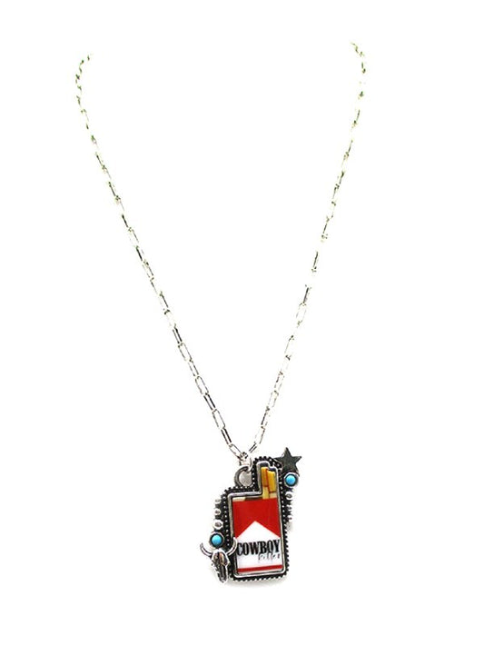 Western Cowboy Killer Cigarette Pendant Necklace